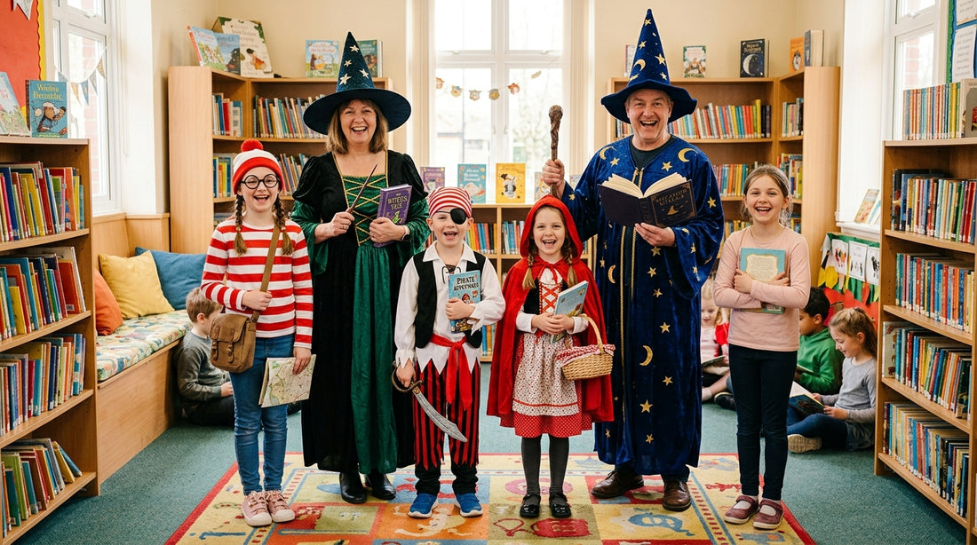 Children and adults dressed as storybook characters for World Book Day