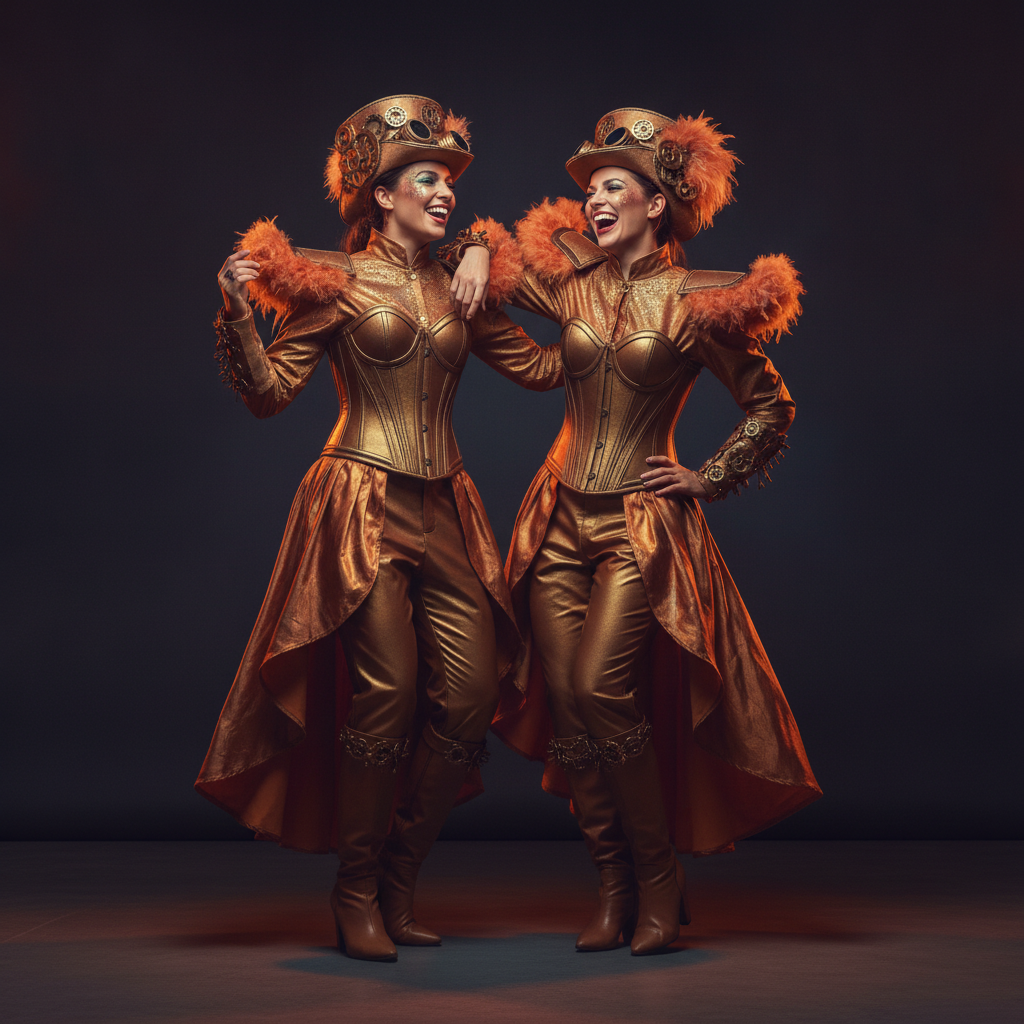 Couple in matching Halloween costumes