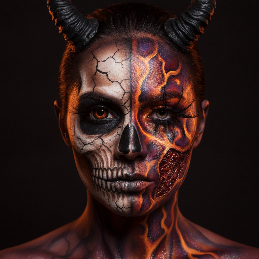 Halloween special-effects face makeup