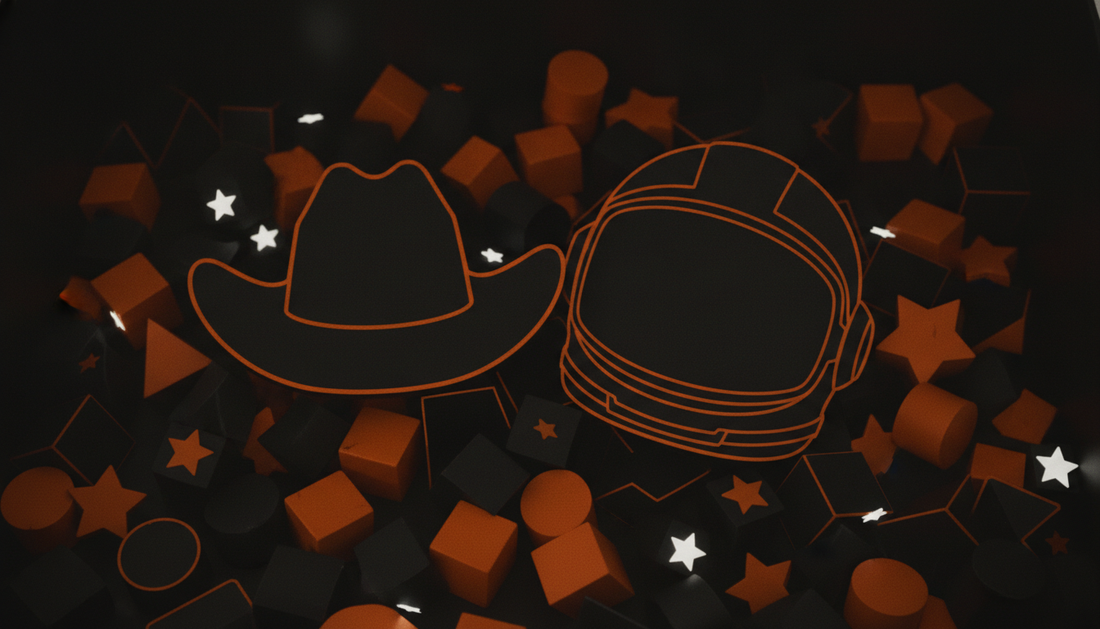 Toy Story family costume theme with cowboy hat and space helmet silhouettes