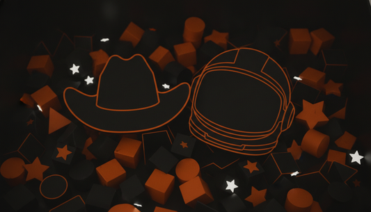 Toy Story family costume theme with cowboy hat and space helmet silhouettes