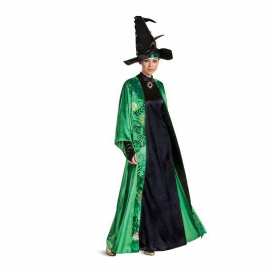 DISGUISE 116049E Professor Mcgonagall, Official Deluxe Harry Potter Wizarding World Costume Dress and Hat Adult Sized, Solid, Multicolored, L