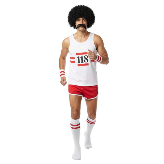 Unisex 118 Marathon fancy dress costume set retro sleeveless vest