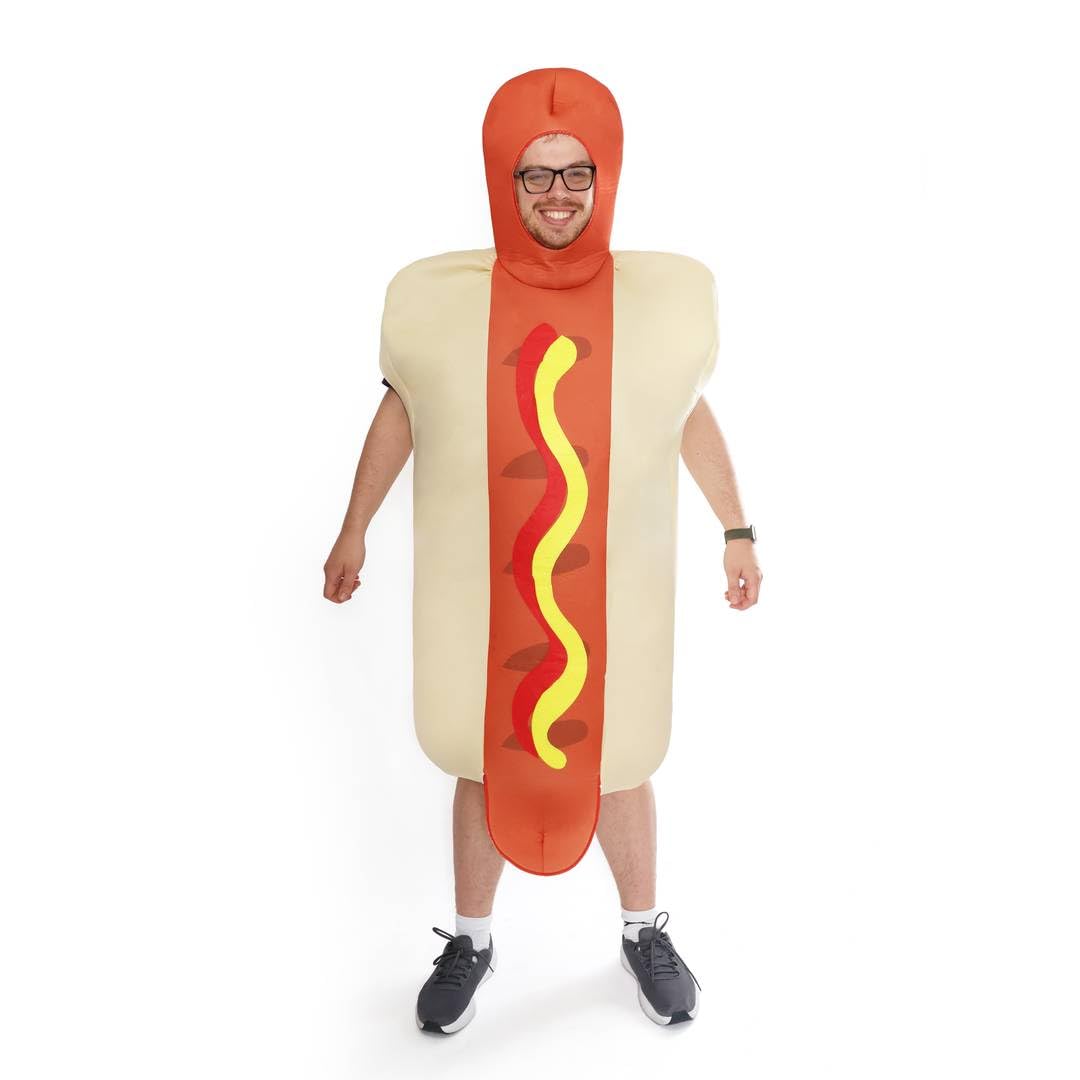 Ketchup and Hot Dog Costume Set – Funny Stag, Duo & Couples Fancy Dress Outfits for Adults – Hilarious Food Costume for Parties, Festivals & Halloween
