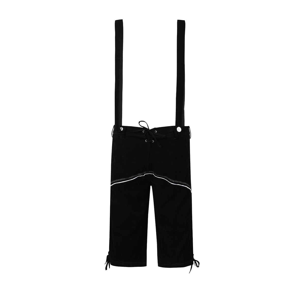 YUDATPG Men’s Lederhosen Shorts Adult Bavarian Oktoberfest Costume German Beer Festival Halloween Party Cosplay Suit Dresses up (UK, Alpha, L, Regular, Regular, Black)