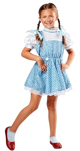 Toddler sequin Dorothy costume from The Wizard of Oz with gingham dress and hair bows, Rubies
