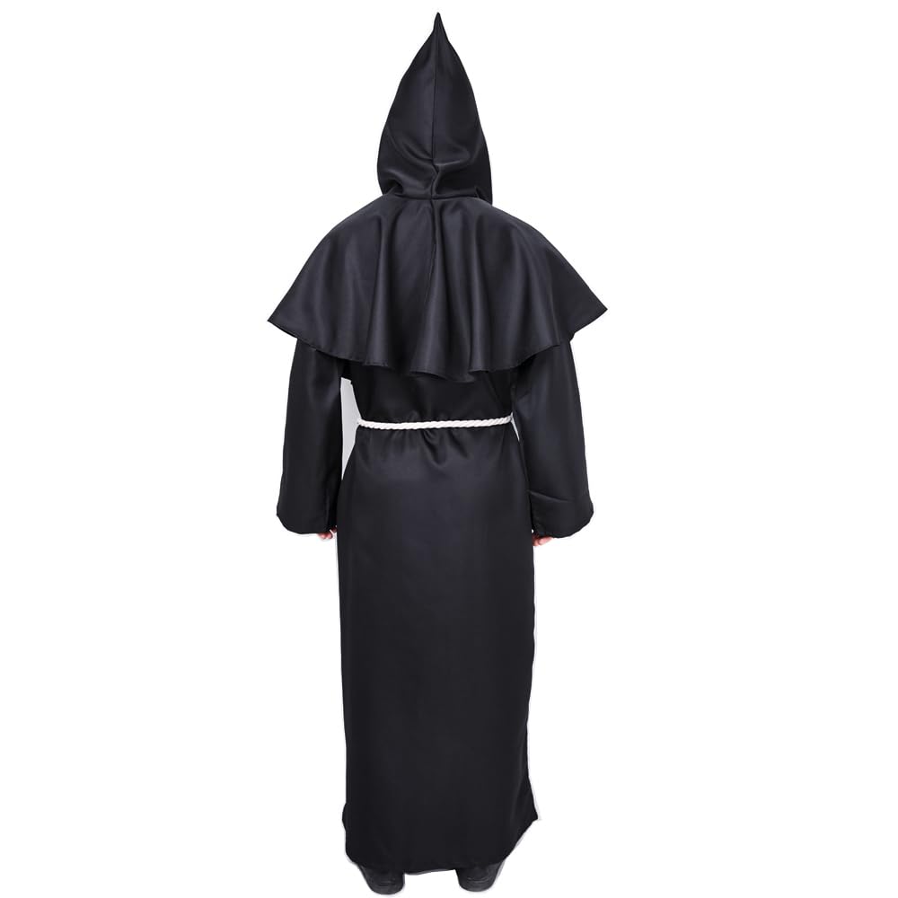 Monk Costume Medieval Friar Hooded Monk Renaissance Priest Robe