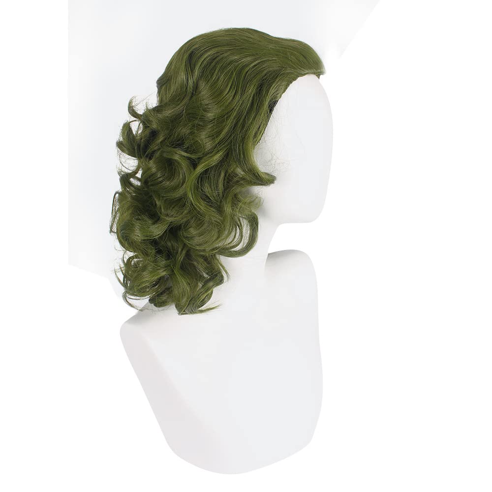 PORSMEER Men's Clown Joker Wig Curly Short Green Cosplay Wig Halloween Costume Party Wigs
