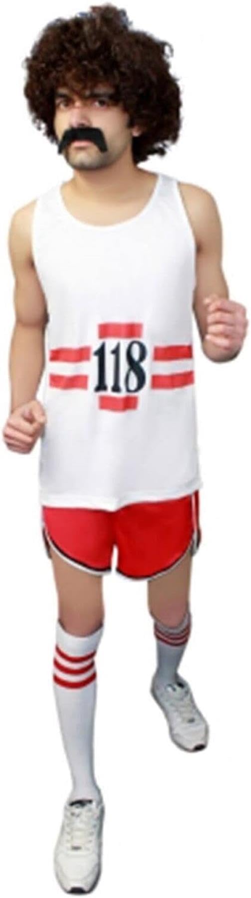 Adults 118 Marathon Retro Costume Set Sleeveless Vest Shorts (image 3)