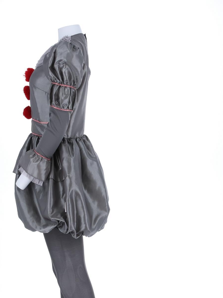 Smiffys IT Chapter Two Pennywise Costume for Adults, Dress with Neck Ruffle and Tights, Grey, Officially Licensed, Ideal for Halloween, Stag and Hen Nights, and Playful Fancy Dress