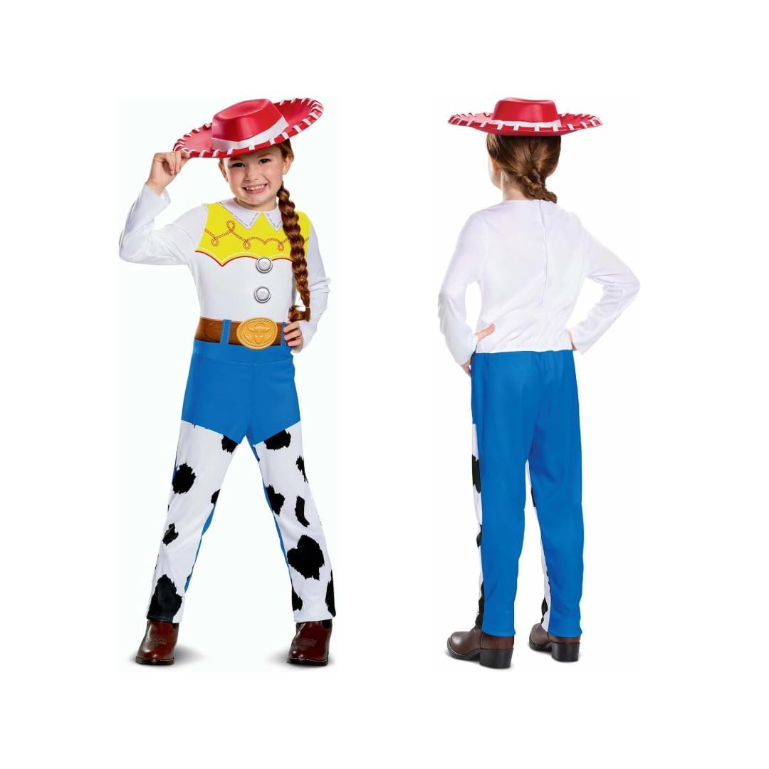 Disney Official Classic Jessie Toy Story Costume for Kids, Cowgirl Fancy Dress Outfit Toy Story Jessie Cow Girl Outfit, World Book Day Costumes for Girls XS