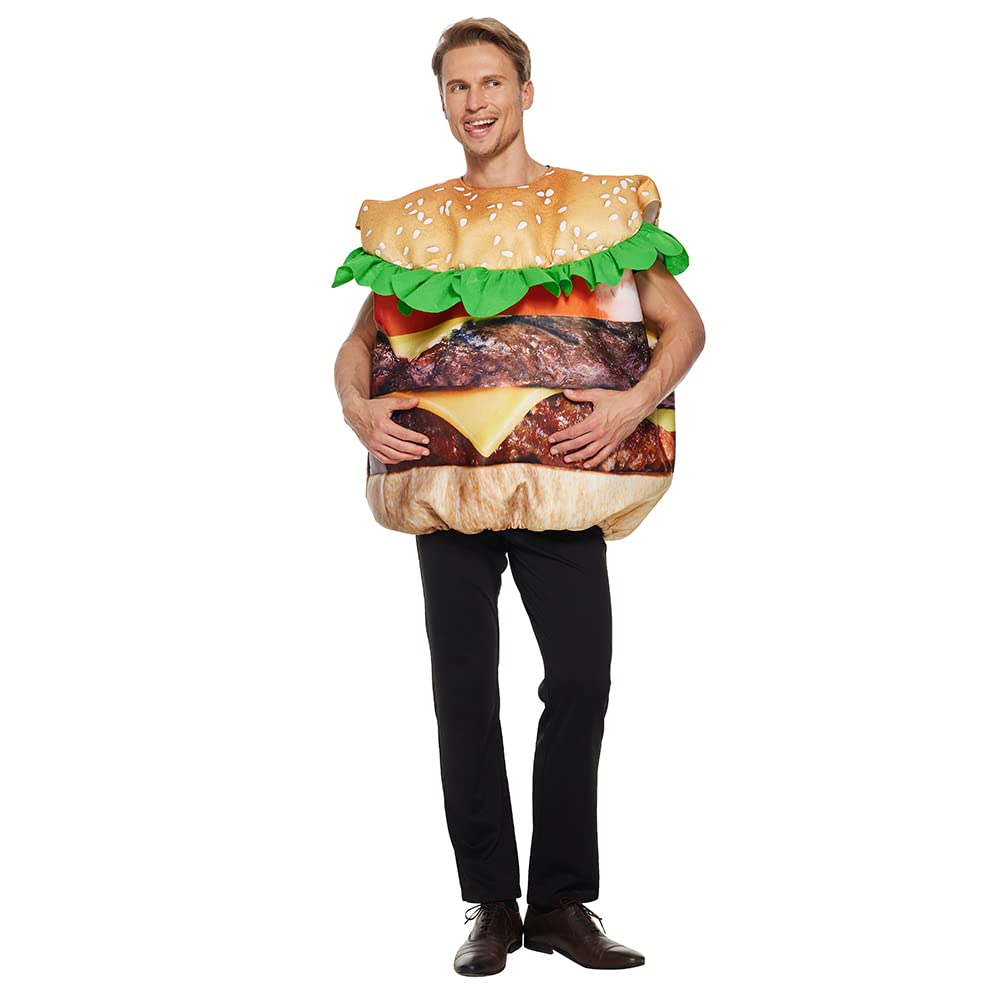 EraSpooky Adult's Hamburger French Fries Costume Halloween Couple Match Food Outfit