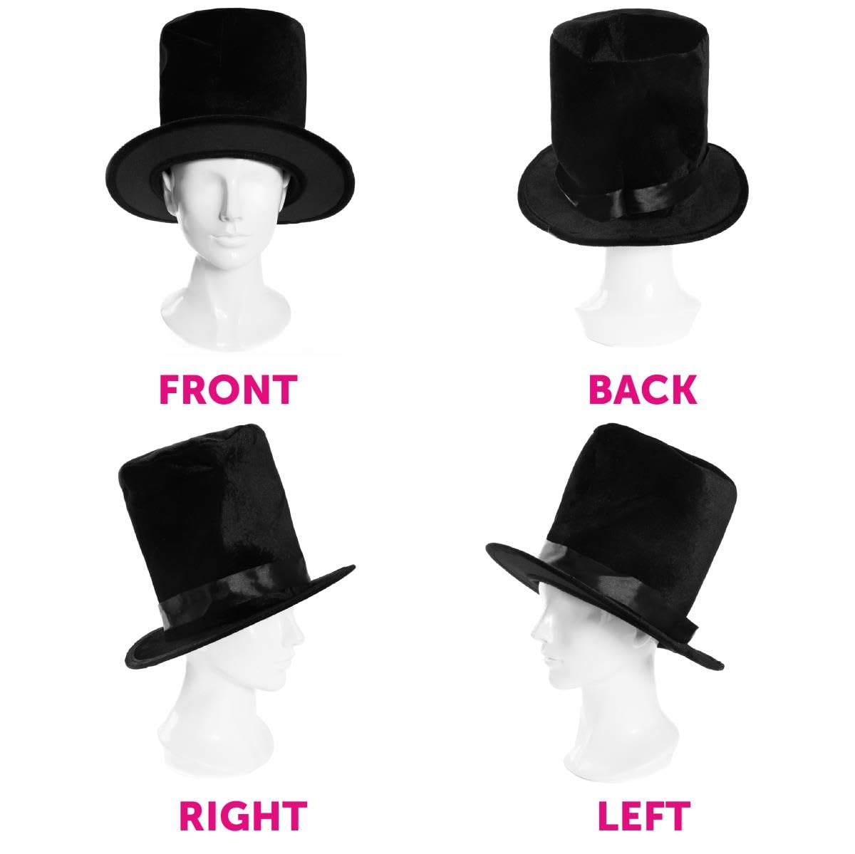 Posh Victorian Man Costume - Large - Black Jacket, White Cravat, Plush Top Hat, White Gloves and Moustache - Historical Fancy Dress