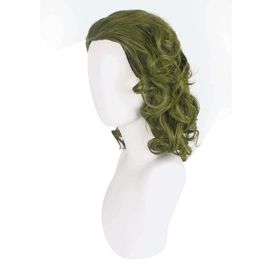 PORSMEER Men's Clown Joker Wig Curly Short Green Cosplay Wig Halloween Costume Party Wigs