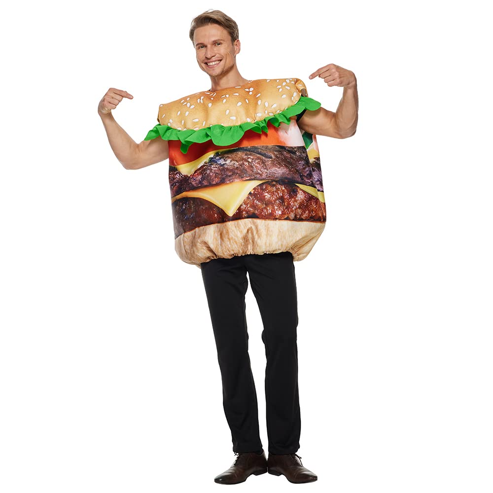 EraSpooky Adult's Hamburger French Fries Costume Halloween Couple Match Food Outfit