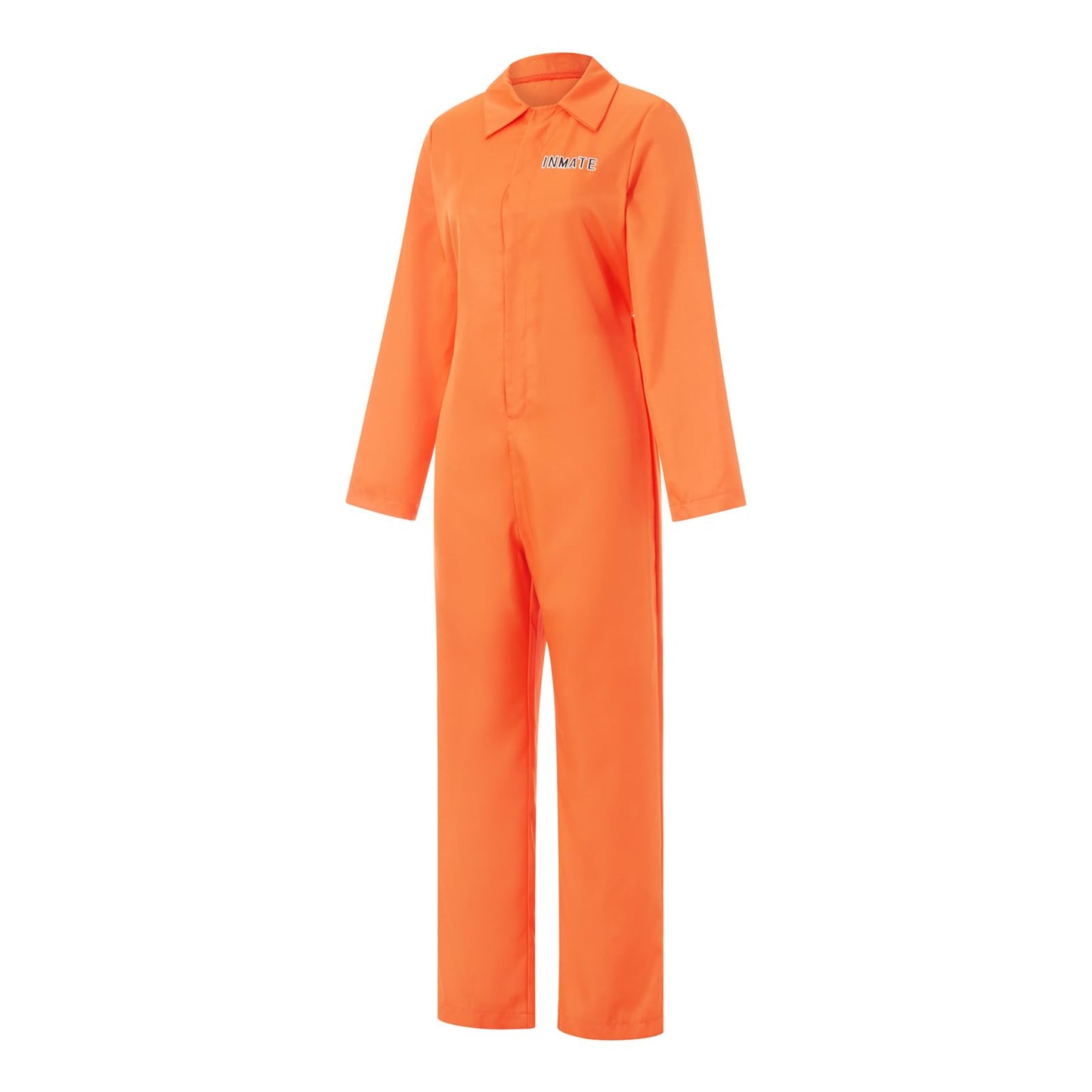 Orange Prison Jumpsuit Costume Women Men Jail Jumpsuit Halloween Costumes Couples Matching Prisoner Cosplay Outfits (Female, XL)