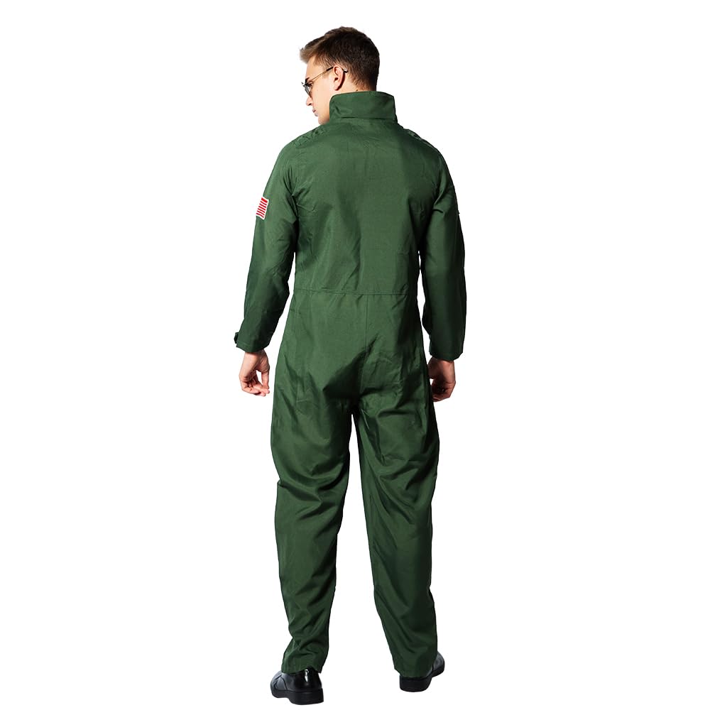 Men Pilot Costume Aviator Fancy Dress Halloween Party Cosplay (image 8)