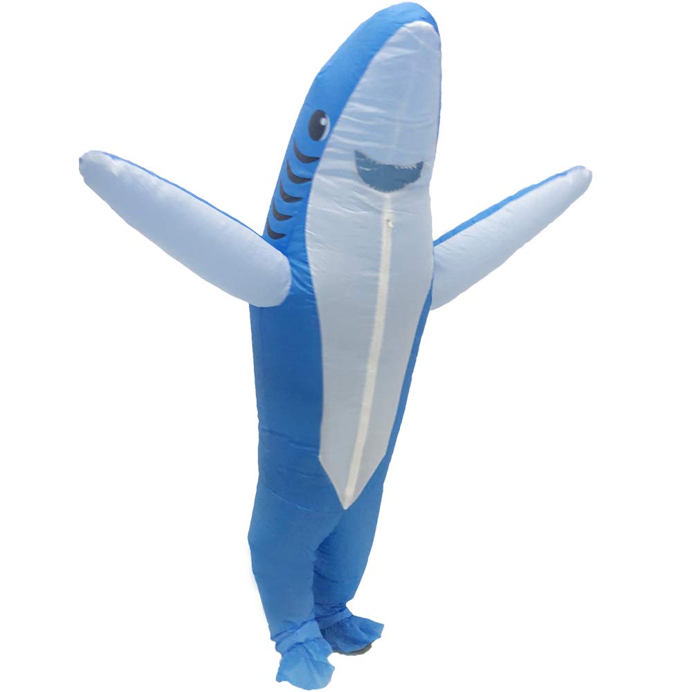 FXICH Inflatable Costume Adult shark costume- Funny Dress Party Costume for Adult Halloween blue