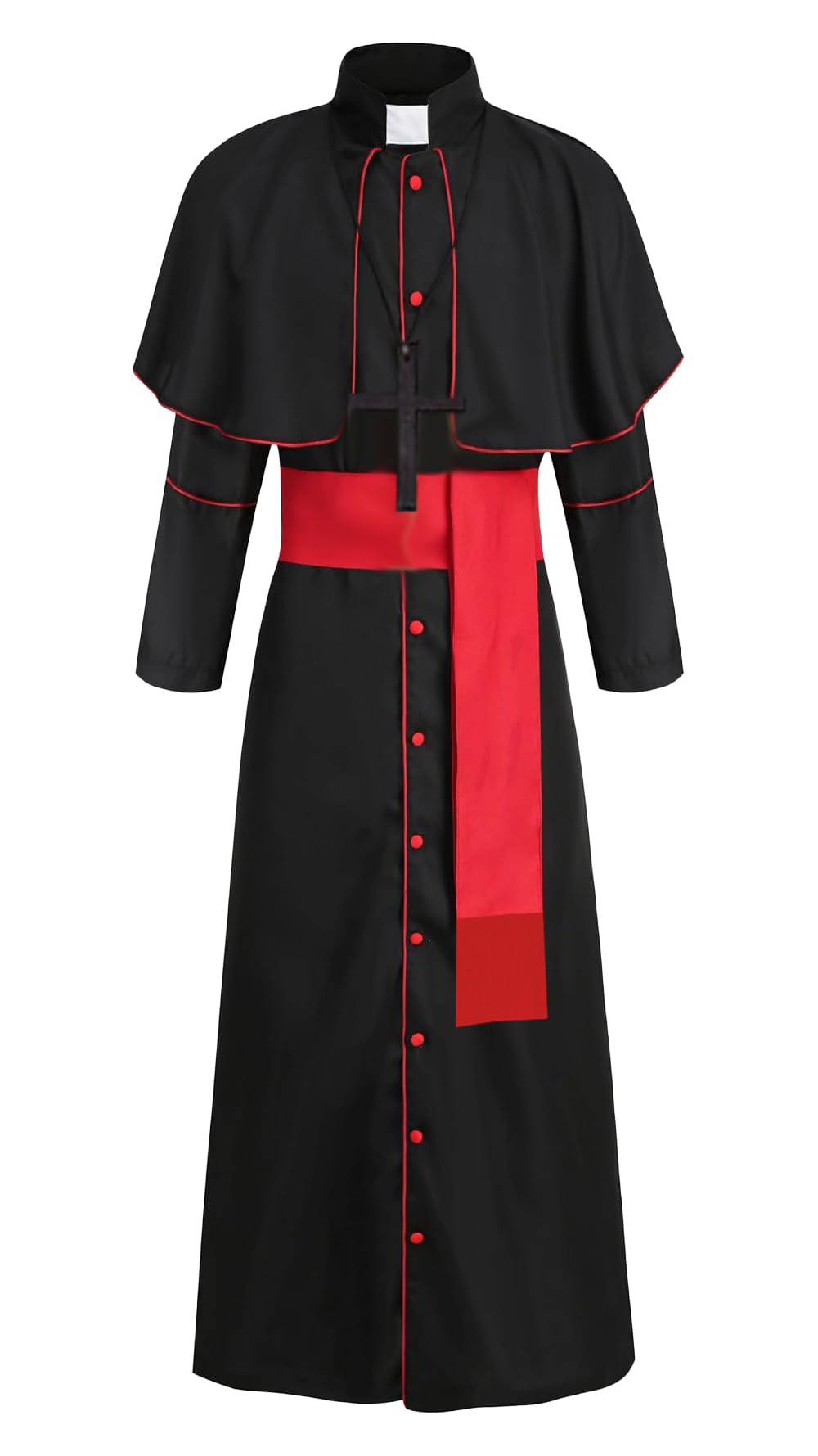 GOLDSTITCH Men's Tunic Costume Halloween Medieval Monk Priest Renaissance Cosplay Black XL