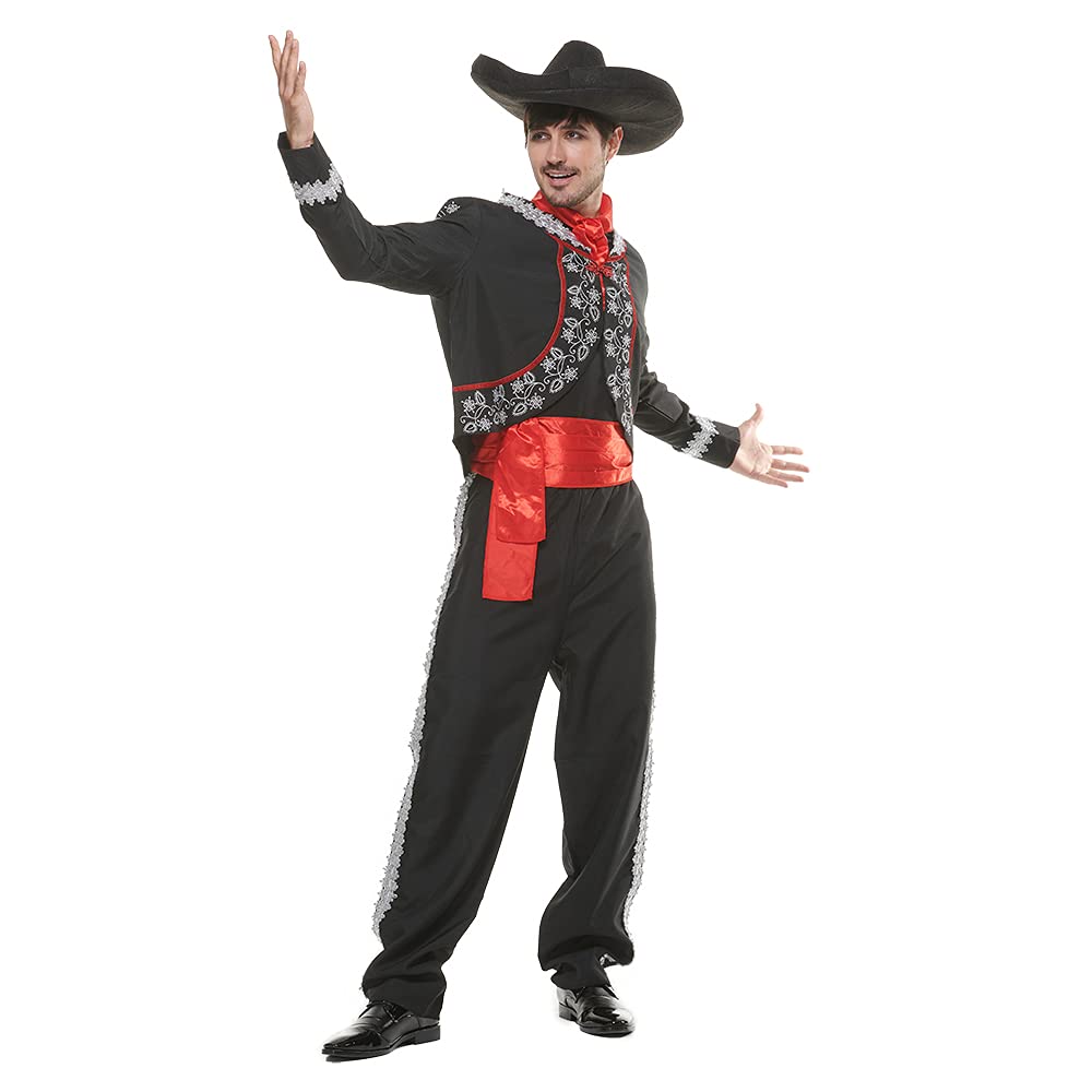 EraSpooky Men's Mariachi Costume Day of The Dead Costumes for Men Dia de los Muertos Size XL