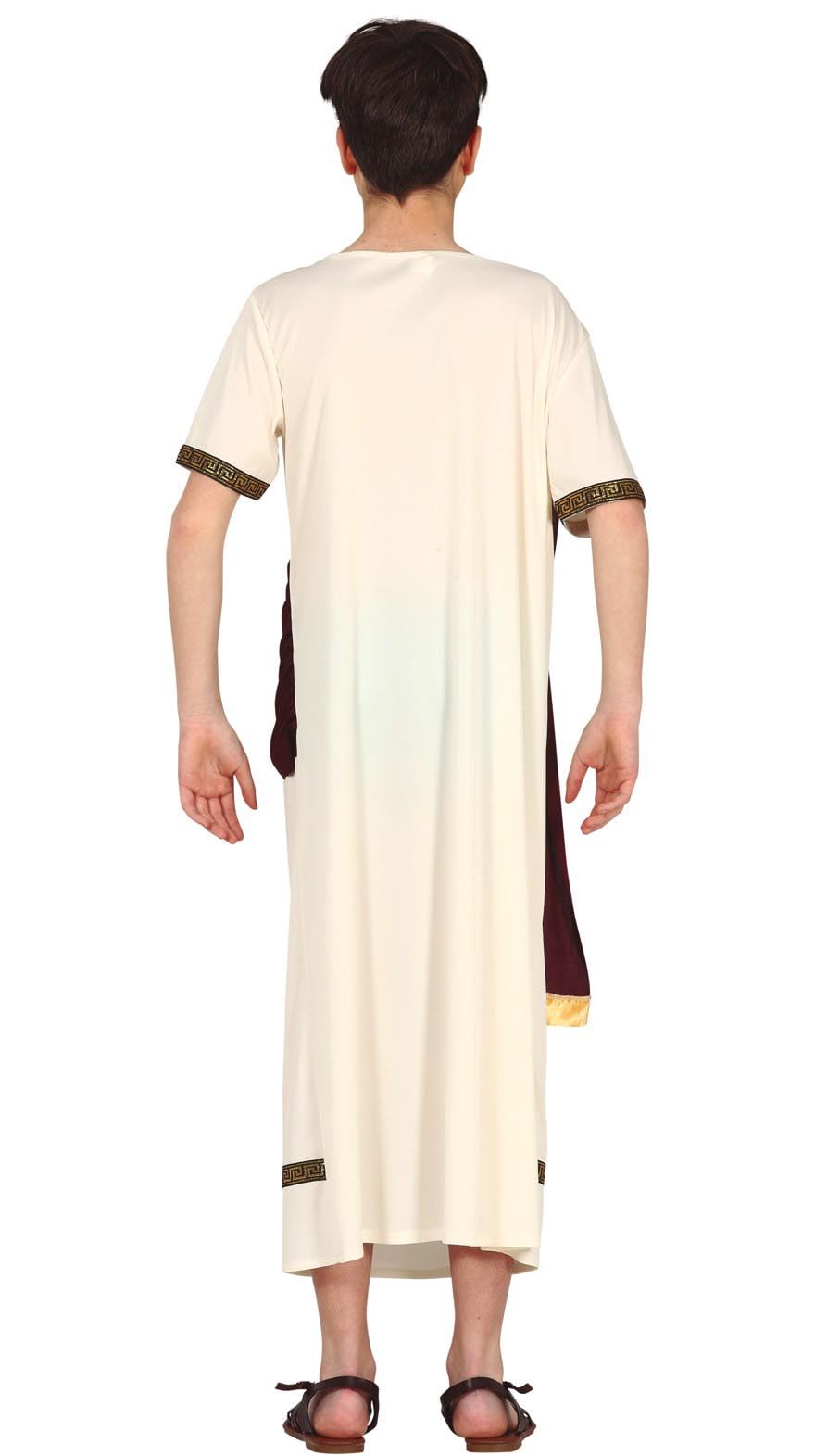 FIESTAS GUIRCA | Roman Teen Fancy Dress (14-16 Years) - Cape and Tunic - Roman and Greek Costumes for Halloween, Carnival, and Fancy Dress Parties - Ideal for Teenagers - Beige and Brown