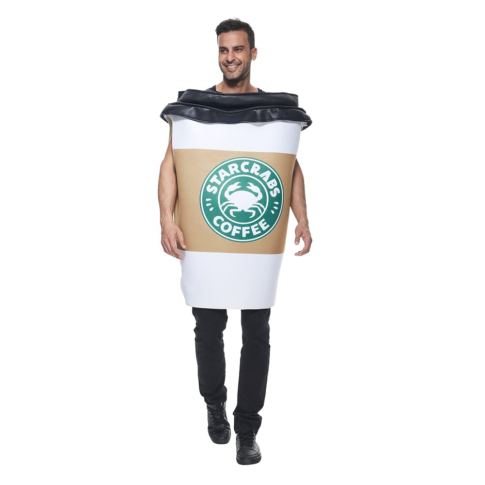 EraSpooky Coffee Cup and Bagels Bread Costume Food Drink Suit Halloween Party Adult Couple Fancy Dress