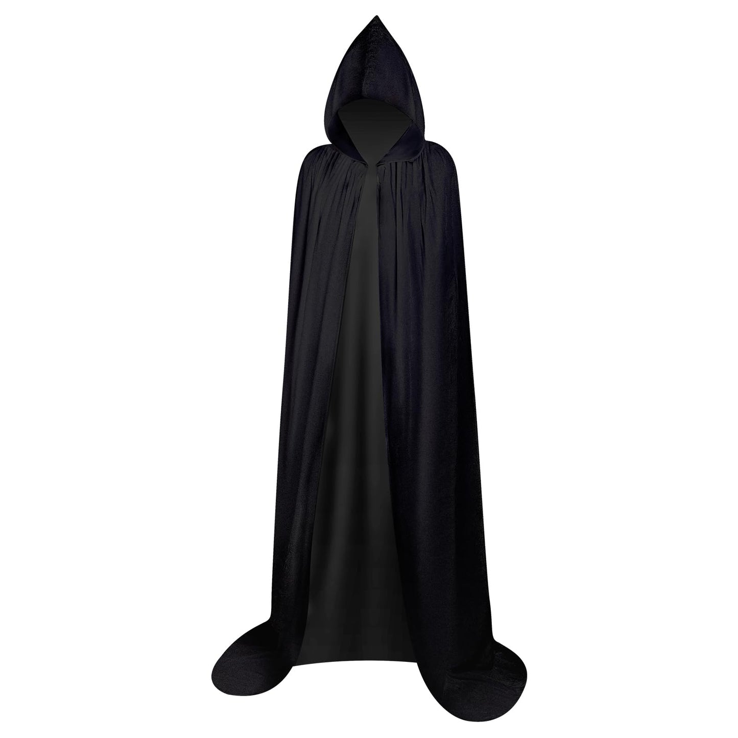 Unisex Hooded Halloween Cloak Long Cape Robe Velvet Fancy Dress