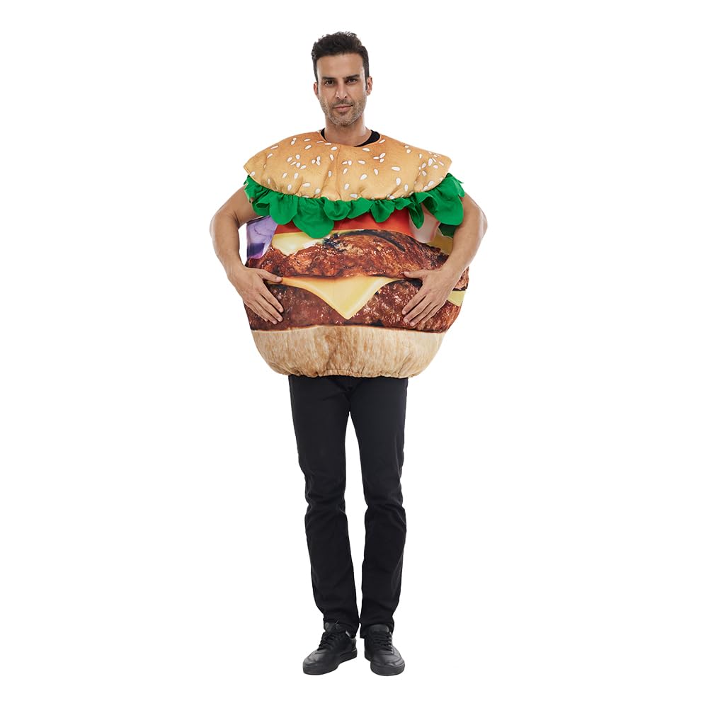 EraSpooky Adult's Hamburger French Fries Costume Halloween Couple Match Food Outfit