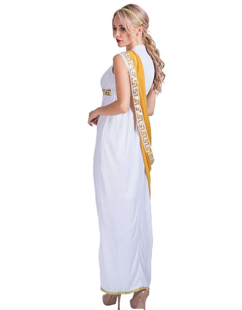 EraSpooky Greek Goddess Ladies Roman Toga Party Fancy Dress Costume White