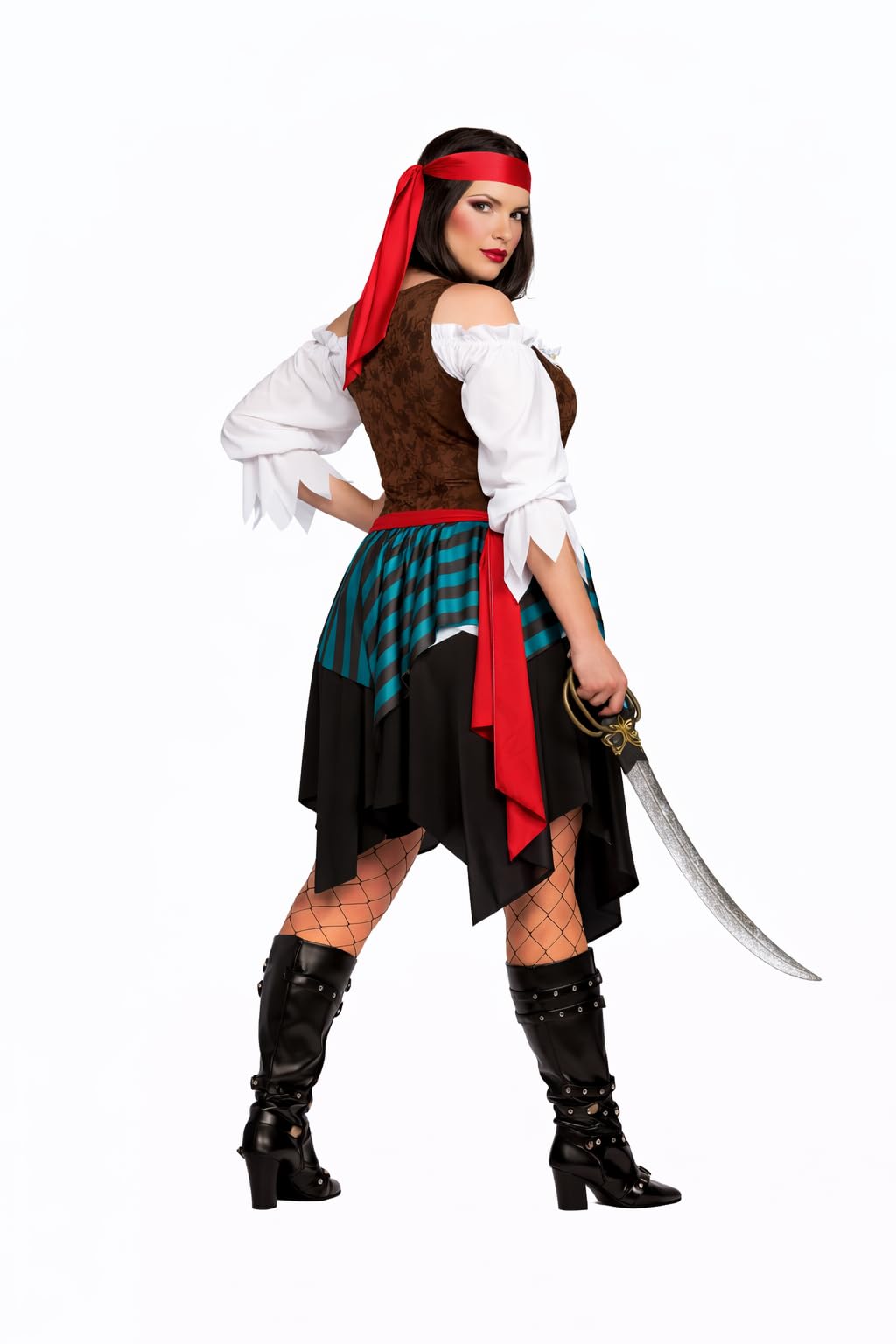 Wicked Costumes Adult Womens Caribbean Pirate Fancy Dress Costume – Swashbuckler Buccaneer Halloween Outfit Small - (UK 10-12)