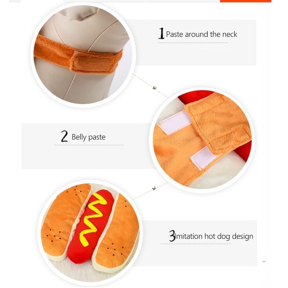 Pet Hot Dog Costume Hamburger Design Dog Clothes Pet Halloween