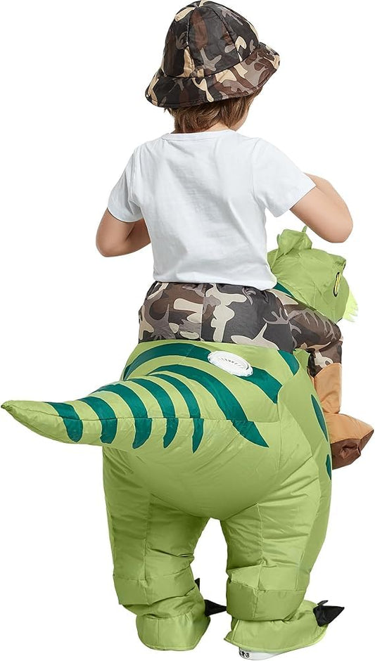 REWIAR Inflatable Dinosaur Costume for Adult - Riding T-Rex Air Blowing up Funny Fancy Dress Party Halloween Costume (M)