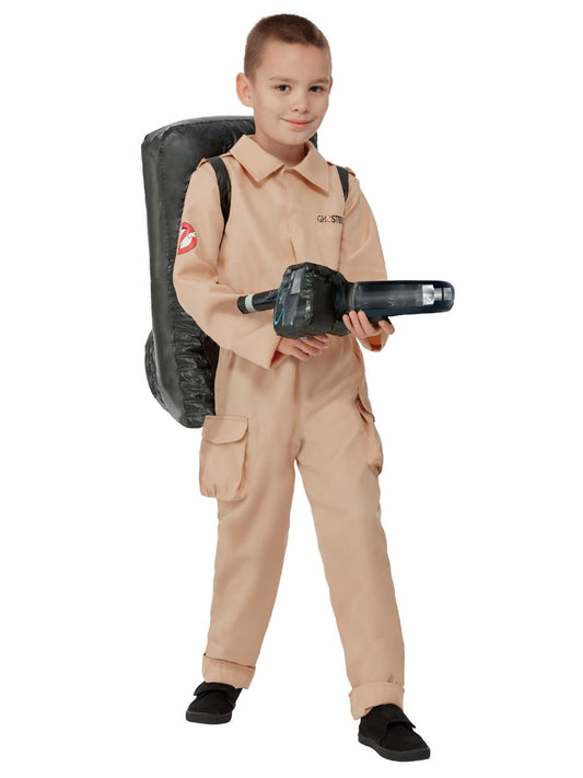 Official Ghostbusters kids costume jumpsuit with inflatable backpack