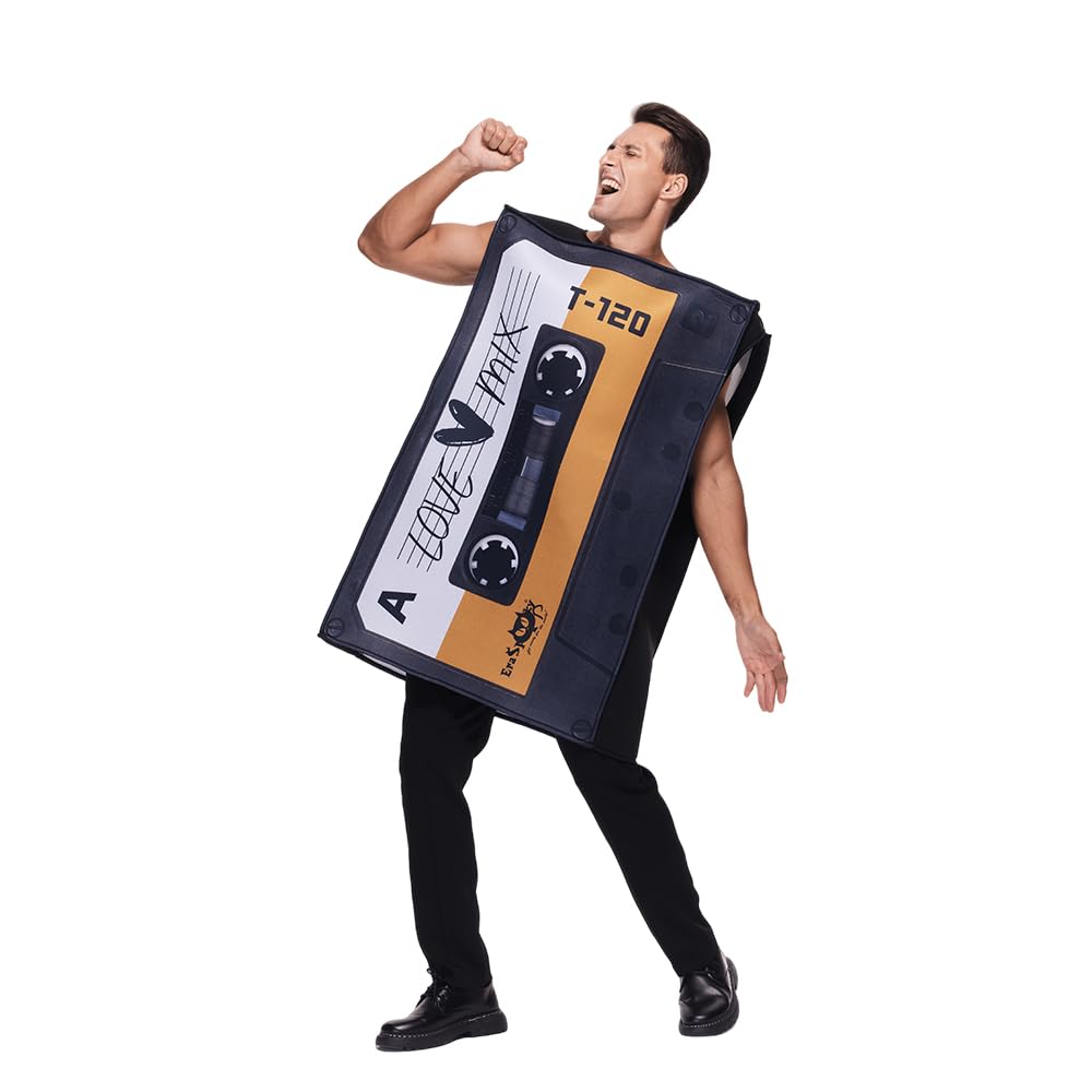 EraSpooky Adult Love Mix Tape Costume Retro 80's Cassette Tunic Unisex for Men Women