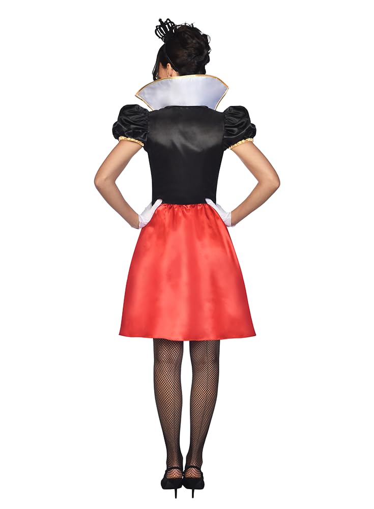 amscan Adult Ladies Queen Of Hearts Short Dress Costume (UK Dress 10-12)