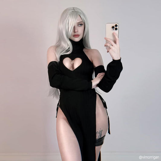 KORURACLUB Sexy Cheongsam Halloween Costume Black Sexy Cosplay Women Succubus Cosplay Lingerie Costumes sexy Outfit for Women Costumes Festival Clubwear (S-M)