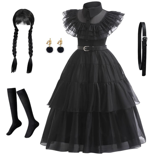 Kids Black Princess Dress Halloween Costume Girl Dress for Kids