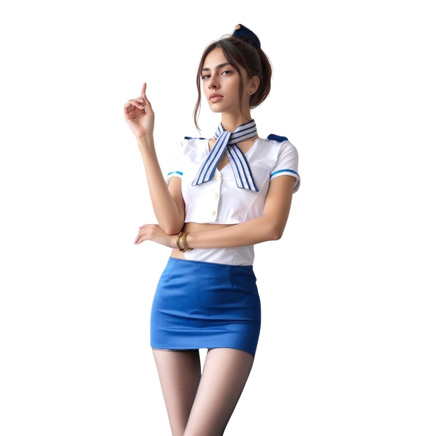 Sexy Stewardess Uniform for Women Lingerie Cosplay Flight Attendant