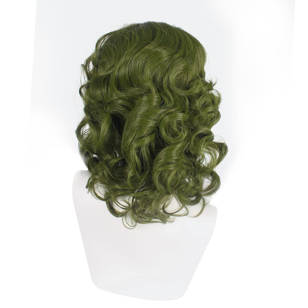 PORSMEER Men's Clown Joker Wig Curly Short Green Cosplay Wig Halloween Costume Party Wigs