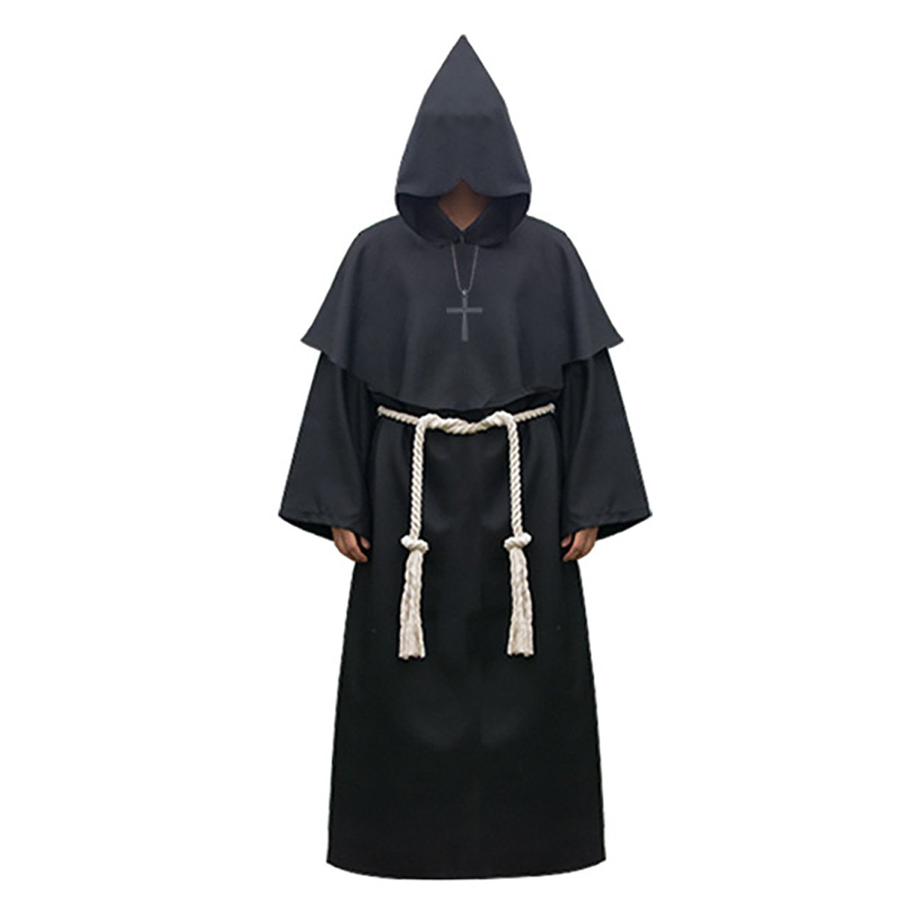 Feynman Men's Monk Costume Monk Robe Priest Robe Costume with Hood Medieval Renaissance Hood