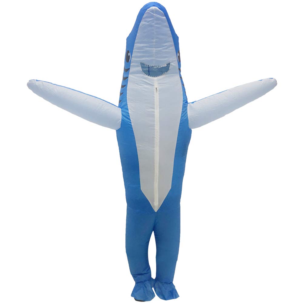 FXICH Inflatable Costume Adult shark costume- Funny Dress Party Costume for Adult Halloween blue