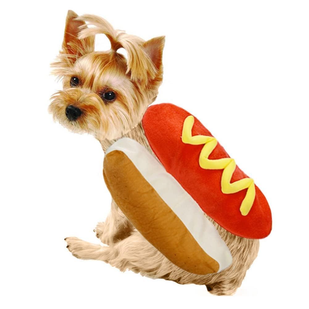 Pet Hot Dog Costume Hamburger Design Dog Clothes Pet Halloween