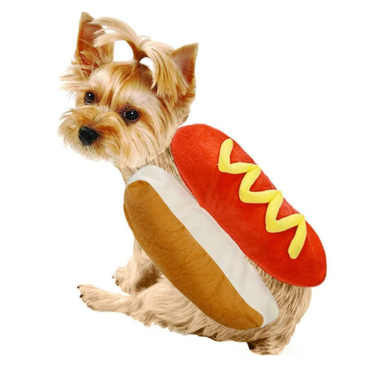 Pet Hot Dog Costume Hamburger Design Dog Clothes Halloween