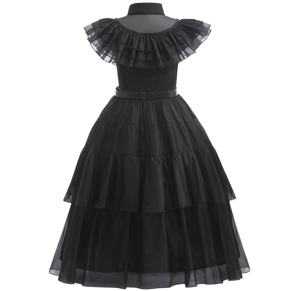 GMEDJVE Black Princess Costume Dress for Girls Kids Halloween Cosplay Costume Party Outfits with Accessories