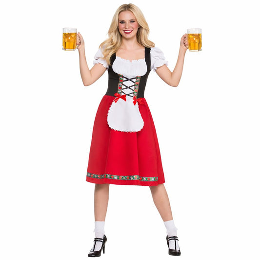 Wicked Costumes Womens Bavarian Beer Girl Costume – Oktoberfest Dirndl Fancy Dress German Festival Outfit - Medium (UK 14-16)