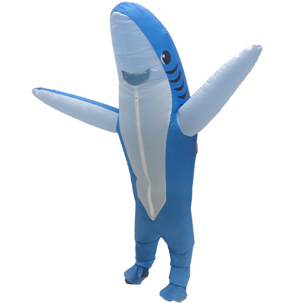 FXICH Inflatable Costume Adult shark costume- Funny Dress Party Costume for Adult Halloween blue