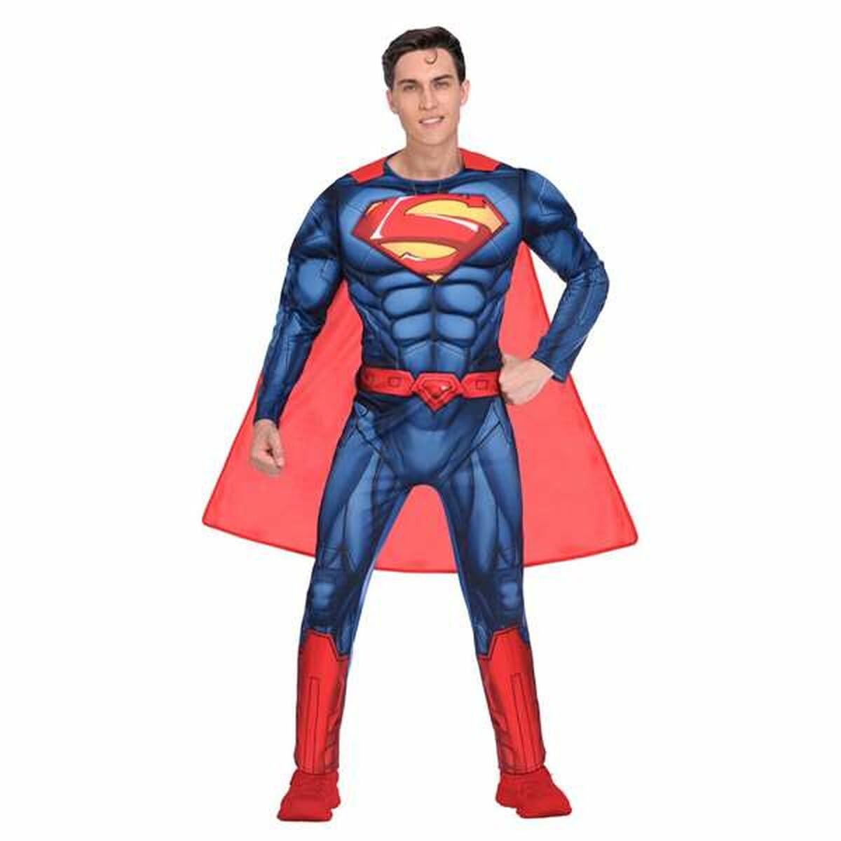 Men Adult Superman Classic Superhero Costume Fancy Dress - Blue