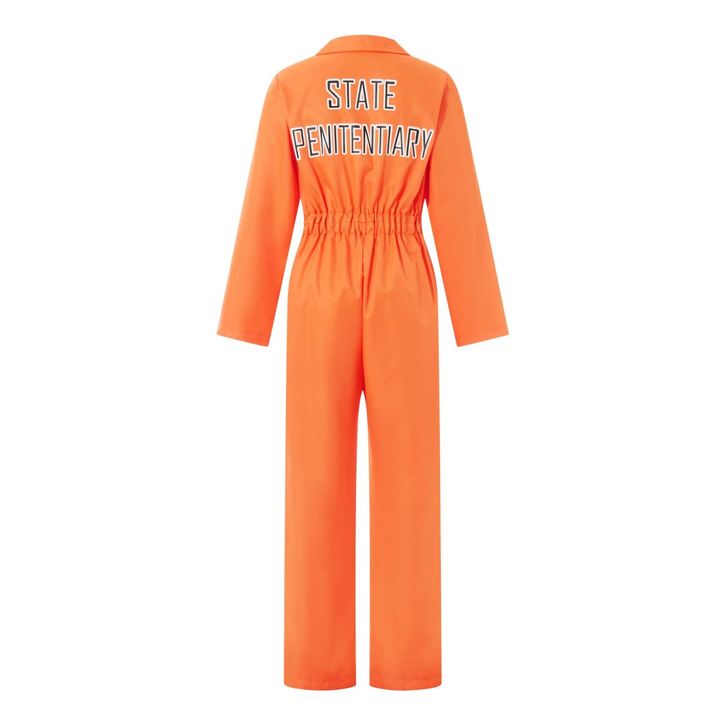 Orange Prison Jumpsuit Costume Women Men Jail Jumpsuit Halloween Costumes Couples Matching Prisoner Cosplay Outfits (Female, XL)