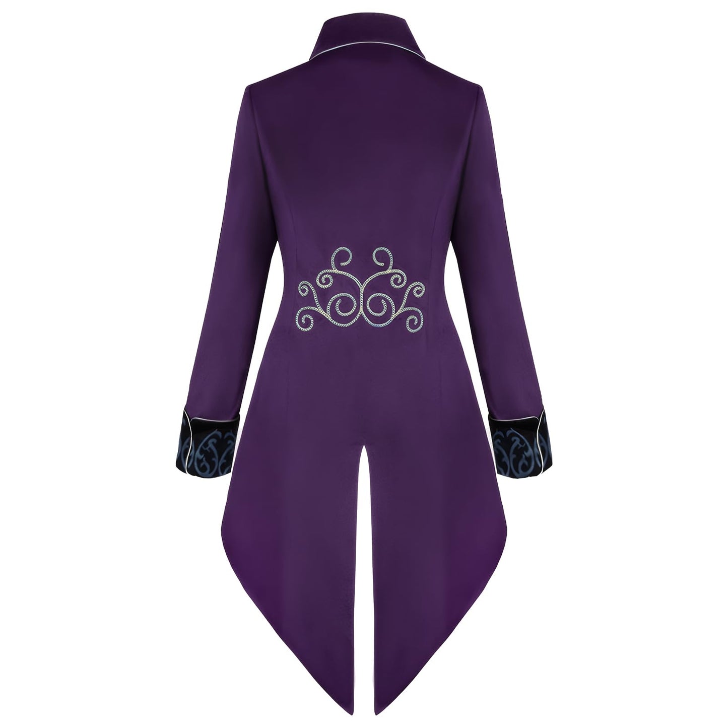 Men's Steampunk Vintage Tailcoat Jacket Gothic Tailcoat Coat Carnival Costumes,Medieval Clothing Men,Halloween Costume Men (Purple, XXL)