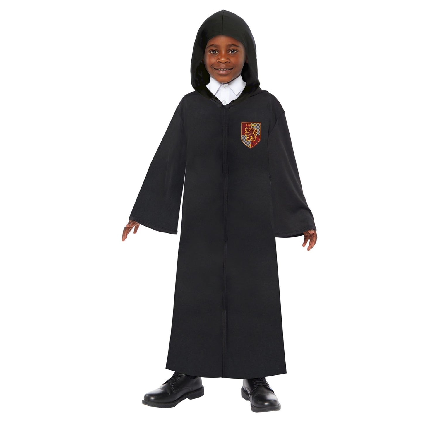 Amscan 9918715 - Harry Potter Hogwarts Robe with 4x Velcro House Crest Badges Choose your House Gryffindor, Hufflepuff, Ravenclaw or Slytherin Kids Fancy Dress Costume Age: 6-10 Yrs